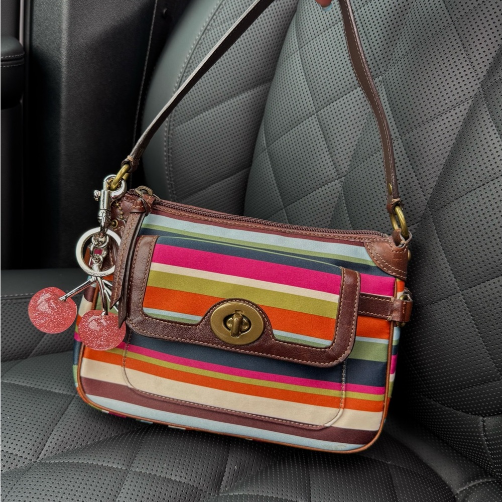 Vintage Coach Legacy Striped Mini Shoulder Bag